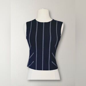 DEREK LAM 10 CROSBY cropped dark navy blue sleeveless top size s, gently worn